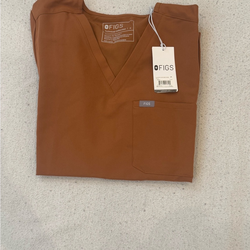 Figs Chestnut V-Neck Scrub Top